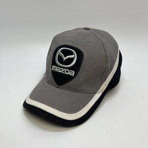 VTG Y2K Mazda Hat Baseball Black / Grey Adjustable Car Logo Racing Motorsports